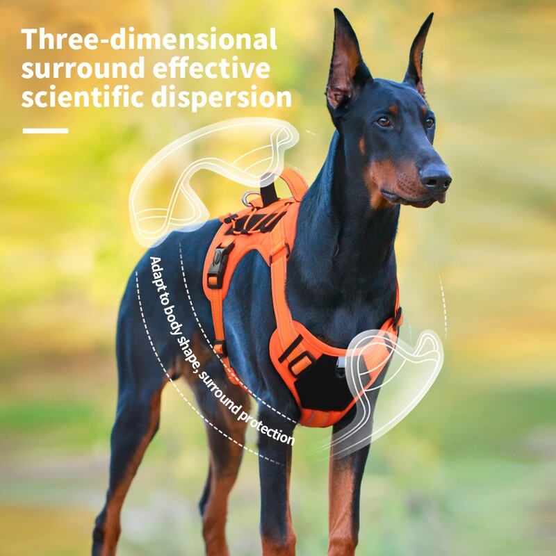 Suņu iejūga, Regulējama No-Pull Comfort-Fit No-Pull - Regulējama, atstarojoša veste lielām šķirnēm - Ideāli piemērota piedzīvojumiem brīvā dabā