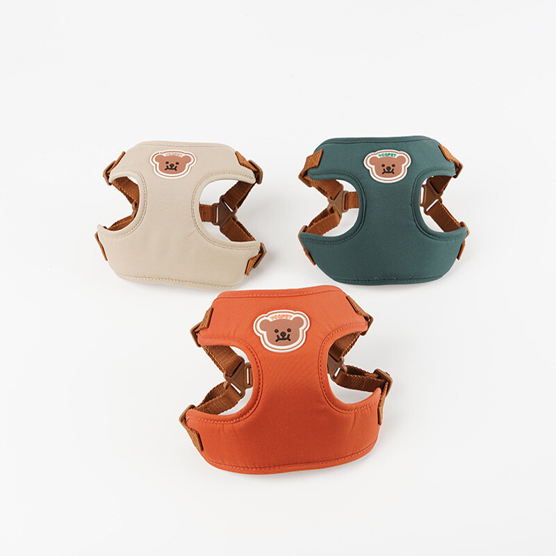 Mielas meškiuko petnešėlių pavadėlio rinkinys šunų liemenių petnešėlių dirželis Reguliuojamas kvėpuojantis diržas šuniuko katės reikmenims