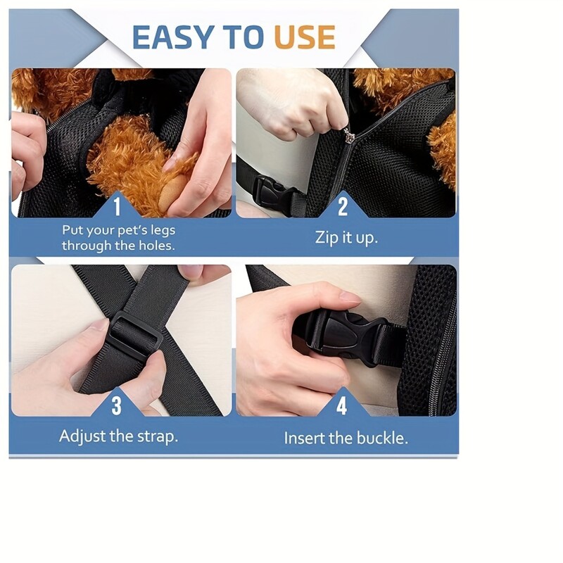 Rucsac de transport pentru câini Adventure Paws - Reglabil, design cu picioarele în afară pentru drumeții și camping sigure, fără mâini - Potrivire confortabilă pentru 