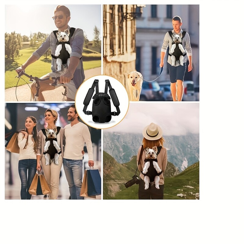 Rucsac de transport pentru câini Adventure Paws - Reglabil, design cu picioarele în afară pentru drumeții și camping sigure, fără mâini - Potrivire confortabilă pentru 