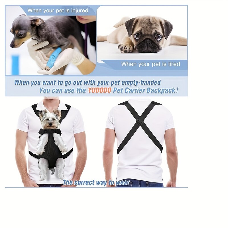 Rucsac de transport pentru câini Adventure Paws - Reglabil, design cu picioarele în afară pentru drumeții și camping sigure, fără mâini - Potrivire confortabilă pentru 