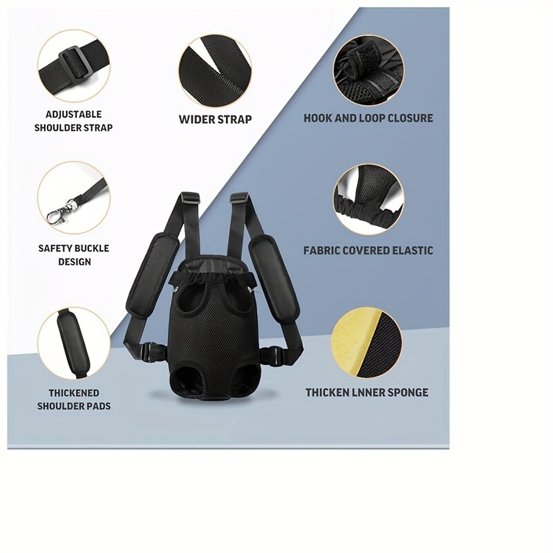 Rucsac de transport pentru câini Adventure Paws - Reglabil, design cu picioarele în afară pentru drumeții și camping sigure, fără mâini - Potrivire confortabilă pentru 