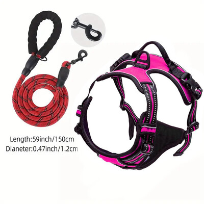 Aptarnavimo šunų diržų priekinis segtukas Tvirtai atspindinti lengvai valdoma rankena dideliam šuniui vedžioti, Lengva valdyti mažiems ir vidutiniams