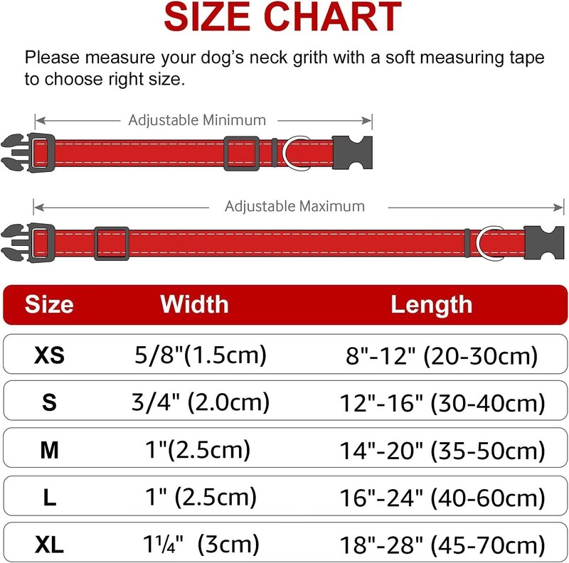 Šviesą atspindintis antkaklis šuniui, minkštas neopreno paminkštintas kvėpuojantis nailoninis naminių gyvūnėlių antkaklis, reguliuojamas vidutinio dydžio šunims, kaklas 25-60 centimetrų
