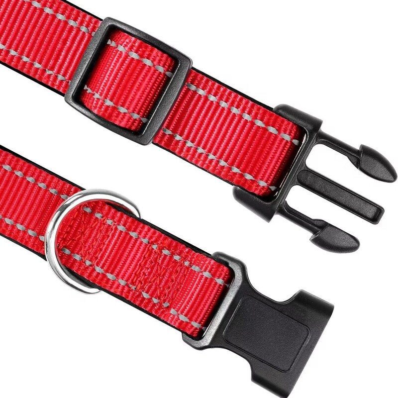 Šviesą atspindintis antkaklis šuniui, minkštas neopreno paminkštintas kvėpuojantis nailoninis naminių gyvūnėlių antkaklis, reguliuojamas vidutinio dydžio šunims, kaklas 25-60 centimetrų