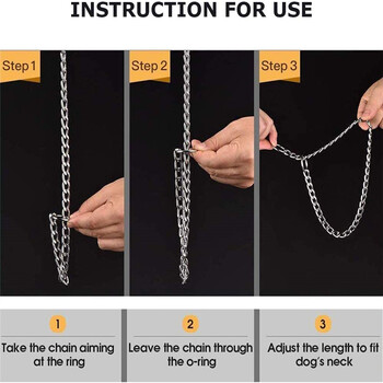 Slip P Chain Dog Choke Нашийник за малки средни големи кучета Тежкотоварни нашийници за обучение Titan 2 реда Хромирана регулируема яка за домашни любимци