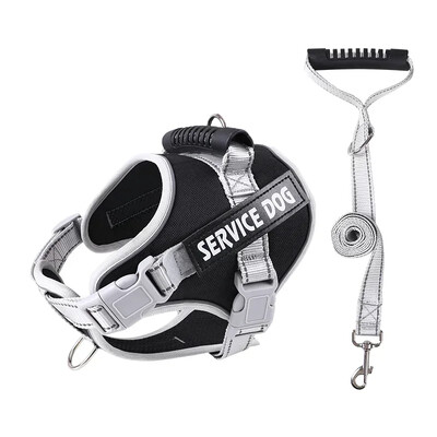 Tarnybiniai šunų diržai su individualia ID žyma Reguliuojami šunų diržai šunų liemenės pavadėlis dideliems šunims Lauko šunų dresūros priedai