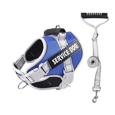 Tarnybiniai šunų diržai su individualia ID žyma Reguliuojami šunų diržai šunų liemenės pavadėlis dideliems šunims Lauko šunų dresūros priedai