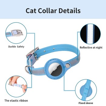 Кожени регулируеми нашийници за домашни любимци за Apple Airtag Location Tracker Dog Cat Anti-lost Reflective Protection Case For Airtags Collar