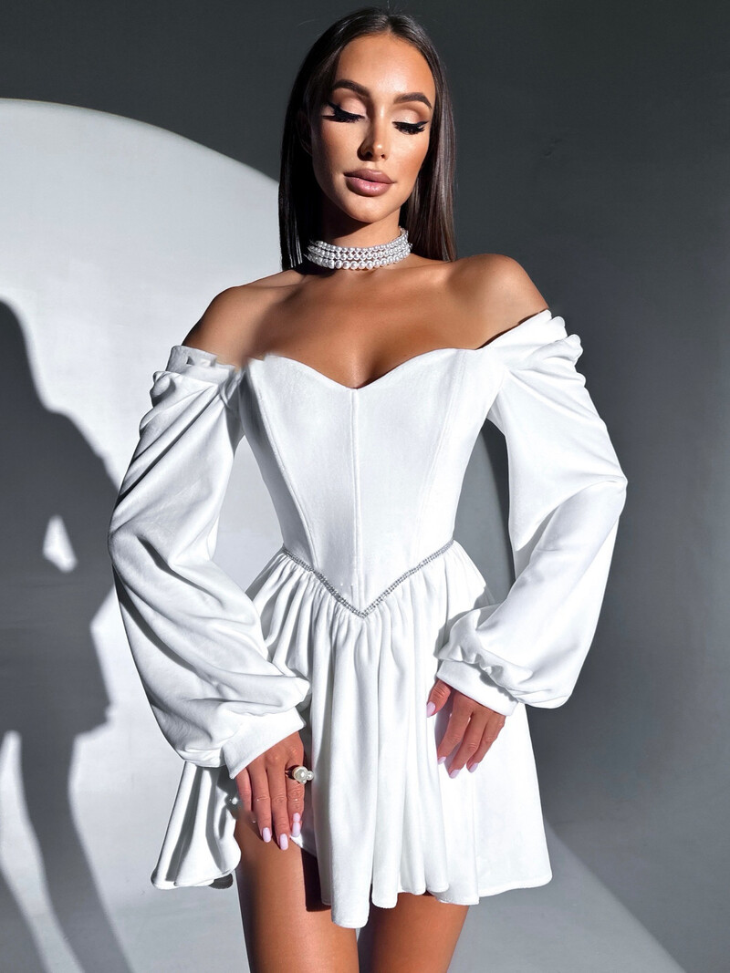 Pure wish skujiņas top kleita rudens sieviešu augstākās klases tievs viduklis seksīga kleita samta princeses kleita