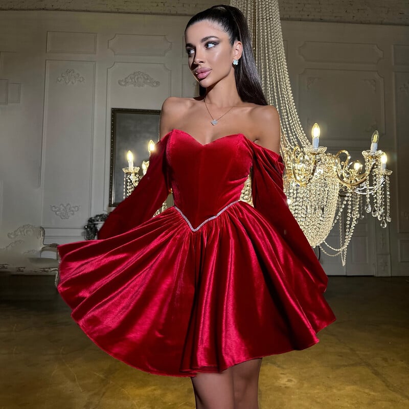 Pure Desire rochie de top cu oase de pește rochie de toamnă pentru femei, cu talie subțire, sexy, rochie de prințesă din catifea