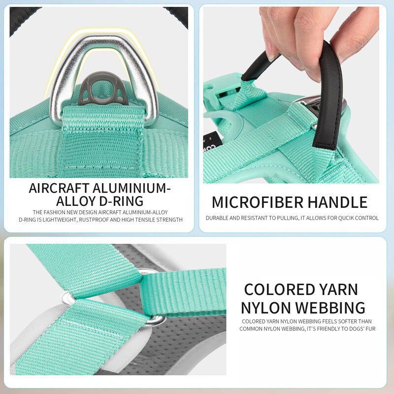 MAŽAS DERINIMAS Naminių gyvūnėlių diržai Be Pull Nailono šviesą atspindintys diržai šunims Reguliuojami Patogūs vaikščiojimo bėgimo priedai