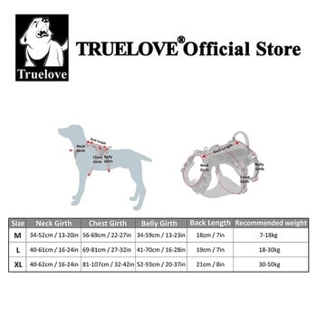 Truelove Escape Proof Pet Harness No Pull Reflective Регулируема мека подплатена жилетка за домашни любимци Служебен колан за кучета Дръжка за катерене TLH7011