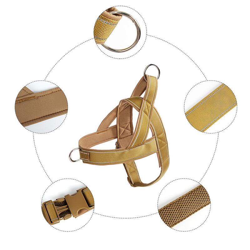 Nauji šunų taktiniai krūtinės diržai, nailono medžiaga, vidutinio ir didelio šuns A7 naminių gyvūnėlių krūtinės diržai šuns pavadėliui