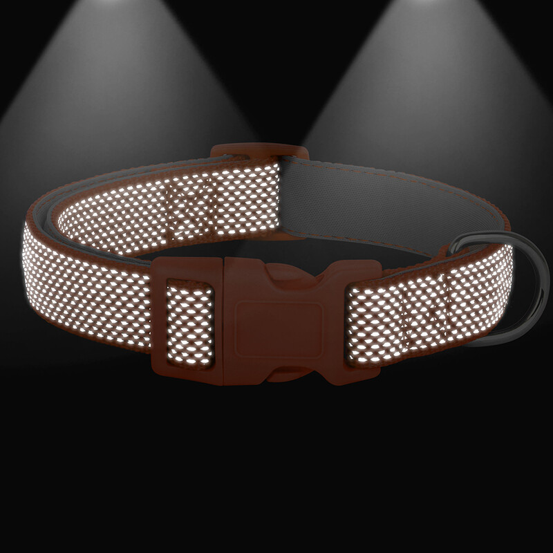 Šviesą atspindinti nailoniniai šunų antkakliai, reguliuojami naminių šunų antkakliai, karoliai Patvarūs šuniukų mopsų buldogų antkakliai mažiems vidutinio dydžio šunims