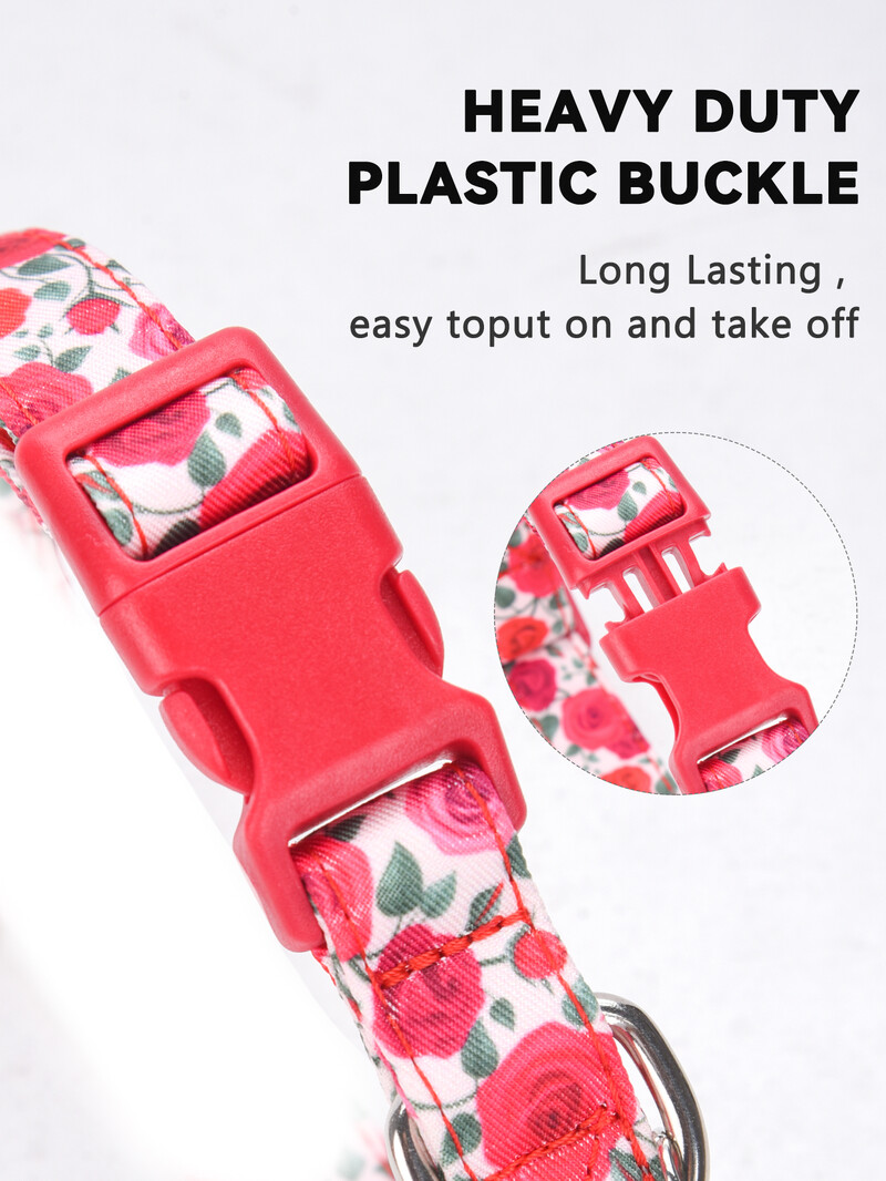 CP612 Zgarda pentru animale de companie cu pandantiv cu flori metalice pentru caine mic, mijlociu, catel, pisica, guler personalizat