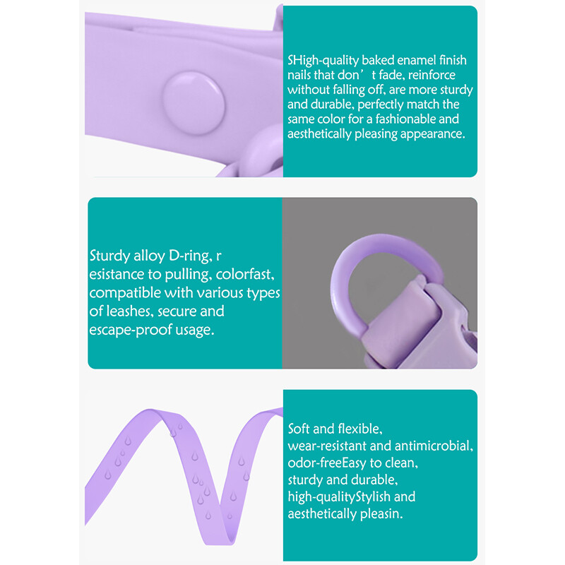 CP442 Luksusa modes PVC ūdensizturīgs rūsas necaurlaidīgs mazgājams regulējams izturīgs visu izmēru mājdzīvnieku suņu kaklasiksnu komplekts