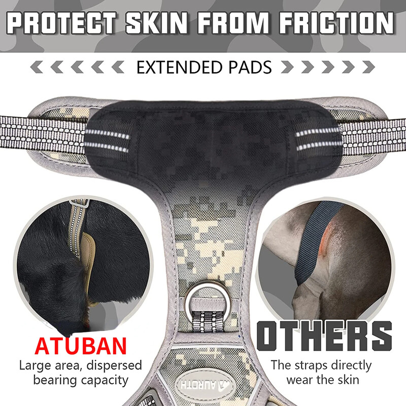 Suņu zirglietas suņiem Regulējamas mājdzīvnieku zirglietas Atstarojošas K9 Darba apmācības Viegli vadāmas Pet Veste Militārā dienesta suņu iejūgas