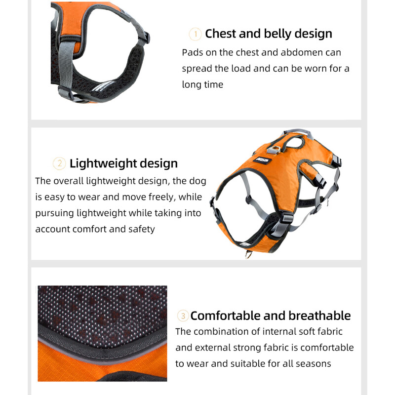 Ham reflectorizant din nailon pentru câini pentru animale de companie, fără tragere, reglabil, mediu mare, obraznic, vestă pentru câini, plumb pentru vehicule de siguranță, mers, alergare