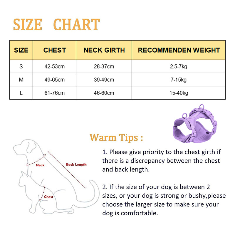 Violetas suņu kaklasiksnas un pavadas PVC ērta suņu iejūga Regulējama krūšu siksna vidējiem un lieliem suņiem pastaigu apmācībai