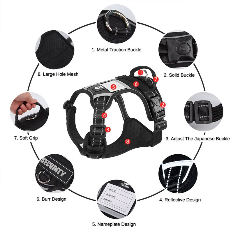 Nova škrinja za kućne ljubimce i prsluk za 2024. Reflektirajuće uže za vuču za pse Putovanje na posao Protiveksplozivno punjenje Škrinja za pse i prsluk s ID oznakom