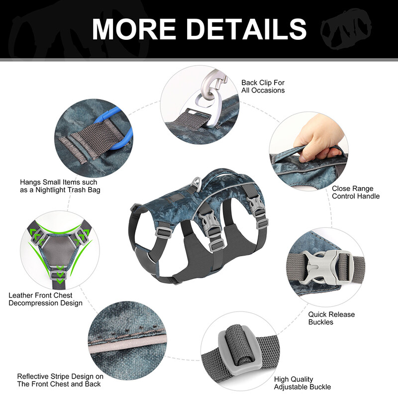 Reflektirajući pojas za pse Podesivi pojas za pse, prsluk s ručkom, izdržljivi pojas za hodanje za male i srednje pse za dresuru kućnih ljubimaca