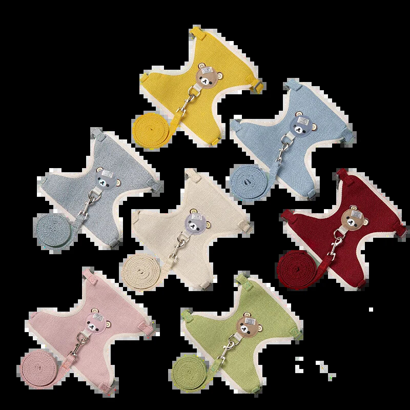 Mielas naminių gyvūnėlių pakinktų pavadėlio rinkinys mažiems vidutinio amžiaus šunims, kačių vaikščiojimo pavadėlis Čihuahua zuikio liemenės pakinktai pudelio antkaklio pavadėliui šunų priedai