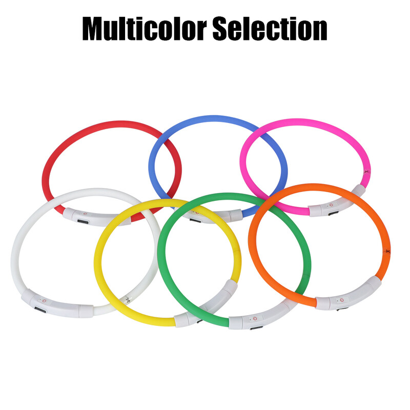 Nakts drošība Mirgojoša mirdzoša kaklasiksna Nakts apgaismojoša uzlādes kaklasiksna Led USB suņu kaklasiksna mājdzīvnieku aksesuāri suņu aksesuāri