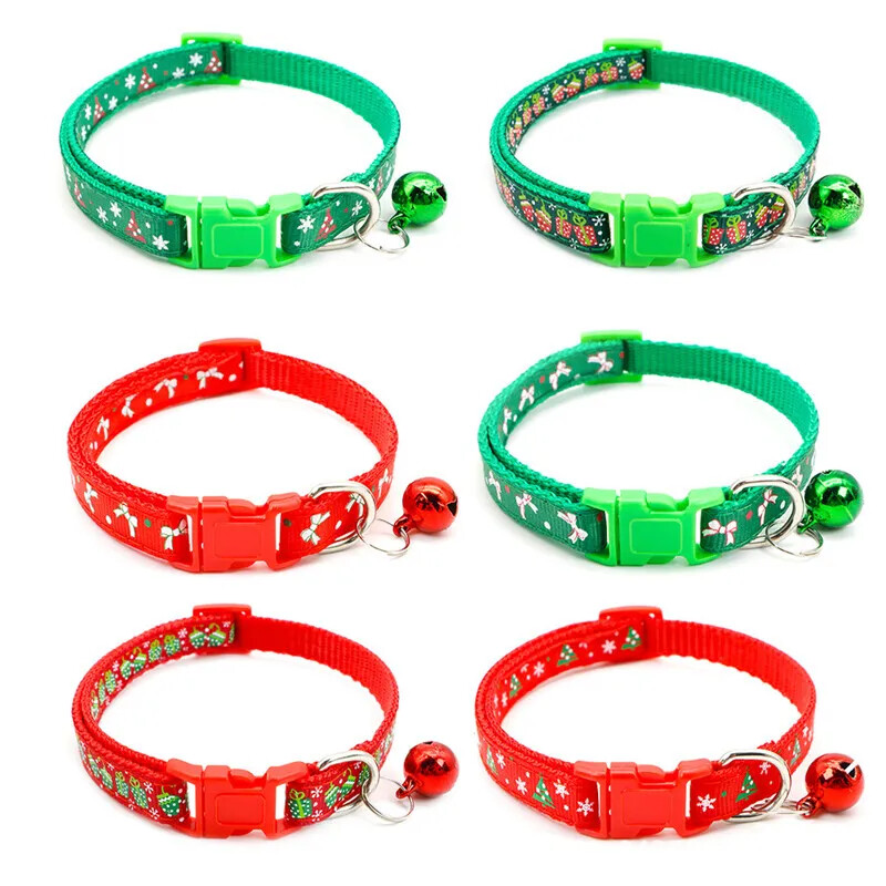 Reguliuojama sagtimi naminių gyvūnėlių antkaklis su varpeliu kačių šunų antkakliu Kalėdų individualizuotos kačiuko šuniuko naminių gyvūnėlių aksesuarai