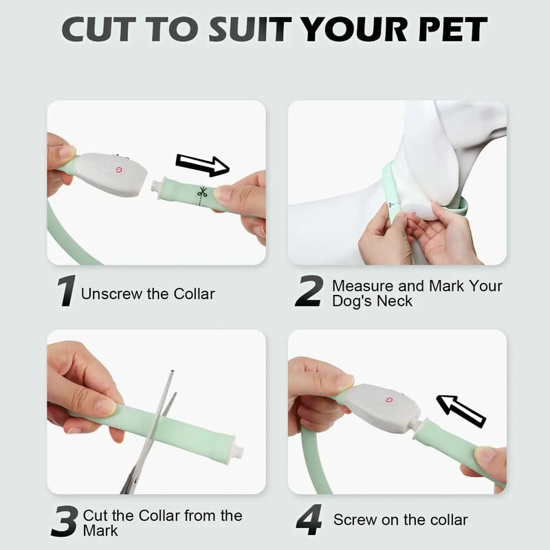 Zgarda strălucitoare reîncărcabilă prin USB pentru câini mari și mici Zgarda LED strălucitoare pentru câini 9 moduri de clipire Guler reglabil din silicon moale
