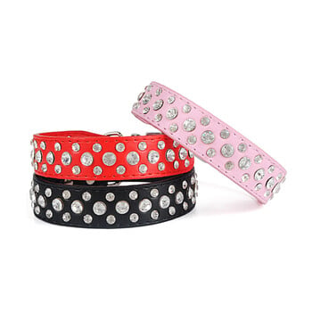 Crystal Dog Collar Glitter Rhinestone Pet Dog Нашийници за малки кучета Котка Чихуахуа Питбул Колие с регулируема каишка Продукт за домашни любимци