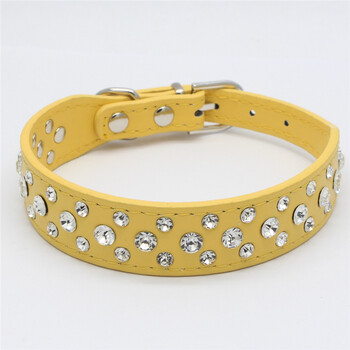 Crystal Dog Collar Glitter Rhinestone Pet Dog Нашийници за малки кучета Котка Чихуахуа Питбул Колие с регулируема каишка Продукт за домашни любимци