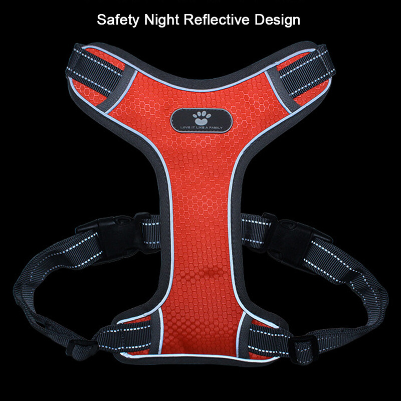 Vidutinio dydžio šunų diržų liemenė kvėpuojanti šunų dresūros petnešėlė Reguliuojamas šviesą atspindintis nailoninis naminių gyvūnėlių krūtinės dirželis, skirtas labradoro dobermanui