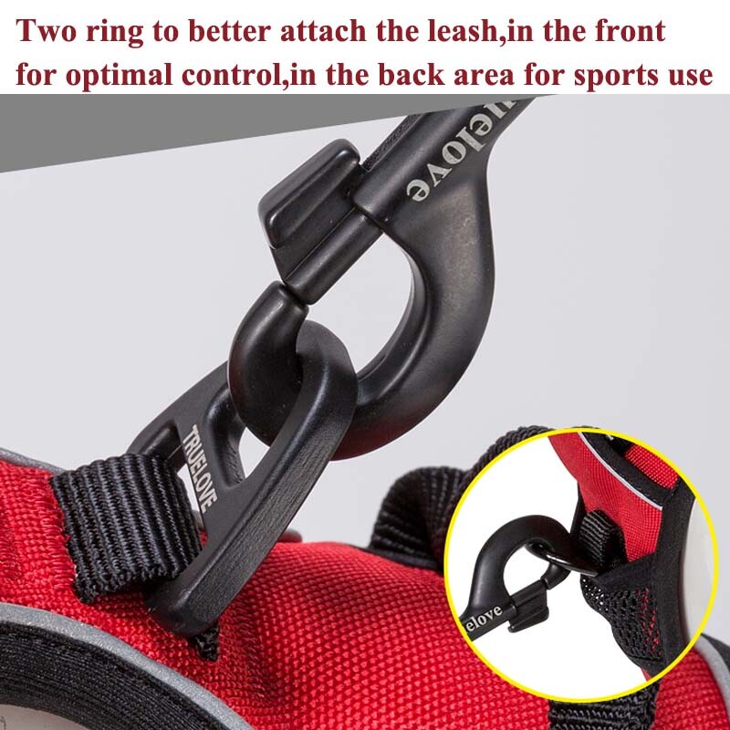 „Truelove“ šviesą atspindinti nailoniniai naminių šunų diržai be traukimo, skirti mažiems, vidutiniams dideliems tarnybiniams šunims liemenė, paminkštinta tinkleliu, reguliuojama minkšta