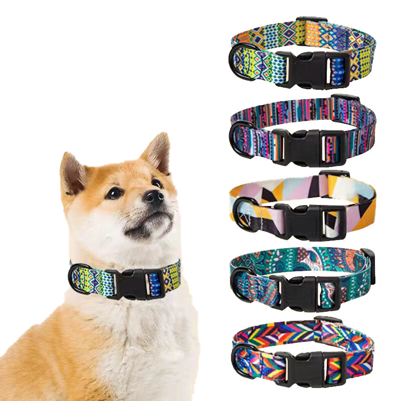 Bohemia stiliaus šunų antkaklis ir pavadėlis mažiems dideliems šunims Čihuahua šuniukui Reguliuojami antkakliai Prancūzų buldogų vaikščiojimo pavadėlis