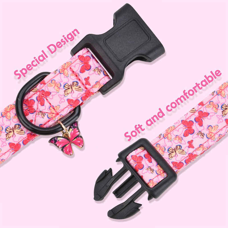 CP607 Guler pentru câini cu pandantiv din metal, zgarda reglabilă pentru câini și pisici