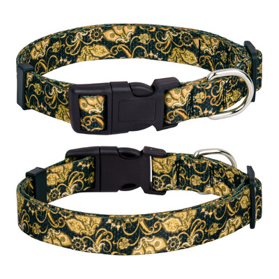 CP457 naminių gyvūnėlių antkaklis su gėlių raštu mažiems vidutinio dydžio šunims