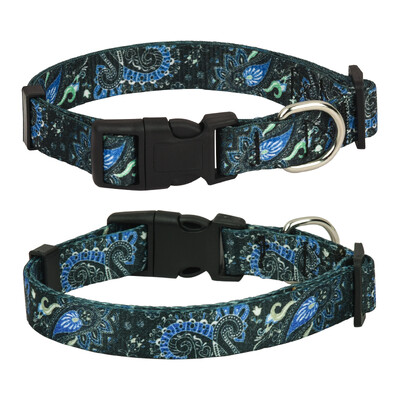 CP457 naminių gyvūnėlių antkaklis su gėlių raštu mažiems vidutinio dydžio šunims