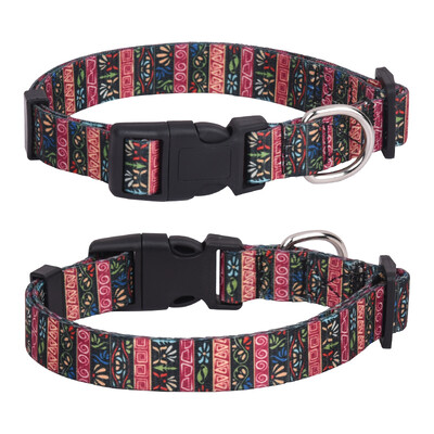 CP457 naminių gyvūnėlių antkaklis su gėlių raštu mažiems vidutinio dydžio šunims