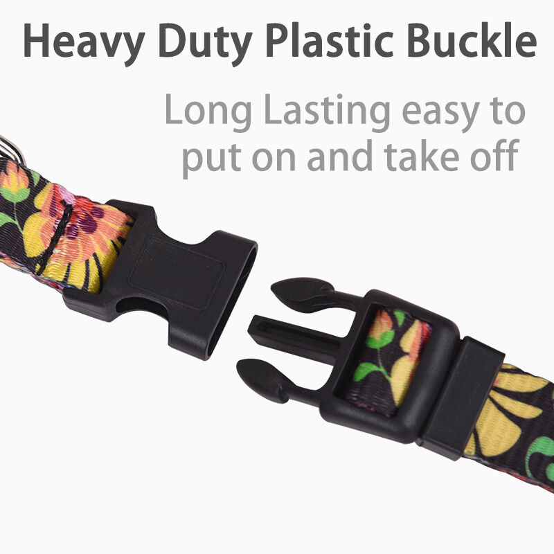 CP457 naminių gyvūnėlių antkaklis su gėlių raštu mažiems vidutinio dydžio šunims