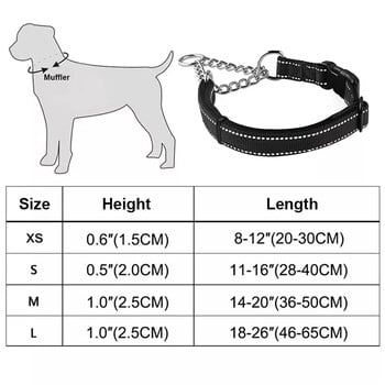 Нашийник за кучета за малки, средни и големи кучета Предпазна ключалка Отразяваща регулируема верига от неръждаема стомана Нашийник за кучета за обучение