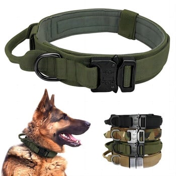 Nylon Tactical Dog κολάρο με ρυθμιζόμενη λαβή και ανθεκτικό Κατάλληλο για μεσαίου μεγέθους σκύλους Αξεσουάρ σκύλων Είδη κατοικίδιων