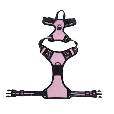 Šunų diržai be traukimo Šviesą atspindinti šunų petnešos liemenė su lengvai valdoma rankena, skirta mažiems dideliems šunims vaikščiojimo lauke mokymo reikmenys