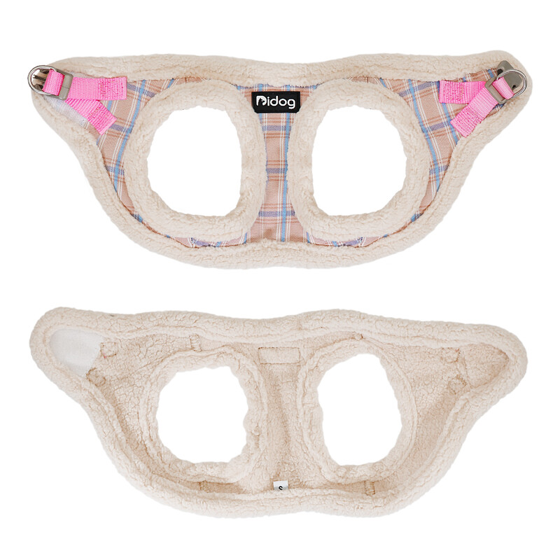 Ham de iarnă pentru câini cu blană moale, cu lesă, căptușit cu blană caldă, vestă pentru câini, ham pentru plimbarea animalelor de companie pentru cățeluș chihuahua, câini mici și mijlocii