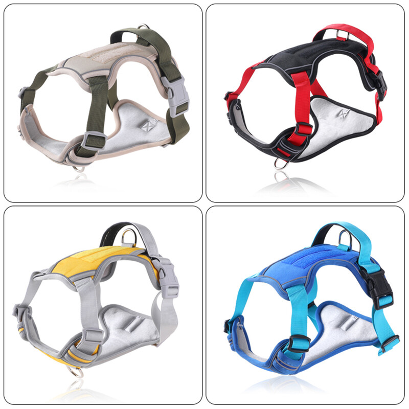 Šunų diržai Šviesą atspindintys, reguliuojami naminių gyvūnėlių diržai be traukimo vaikščiojimo treniruokliai mažiems vidutiniams dideliems šunims krūtinės diržas gaminio diržas