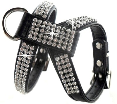 4 dydžių PU odiniai kalnų krištoliniai šunų diržai, saugūs, patogūs apsirengti naminių gyvūnėlių petnešėlių antkaklis mažam vidutiniam dideliam šuniui