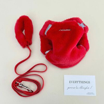 Madingi naminiai triušio kailiai pliušiniai naminių gyvūnėlių tempimo rinkiniai šilti stori naminiai šunys katės vaikščiojantys šuo lauke pliušiniai pliušiniai lynai, krūtinės diržai