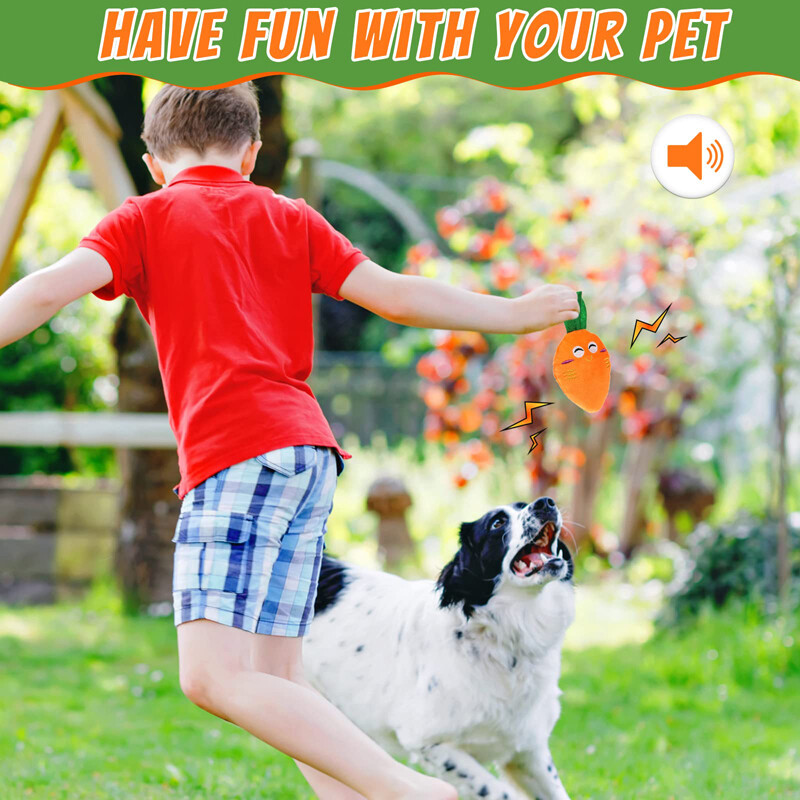 Koera kriuksuv porgand Koera mänguasjad plüüsist täidisega pehmed kutsika närimismänguasjad Interaktiivsed lemmikloomatarbed väikestele keskmise suurusega koertele hambaravi