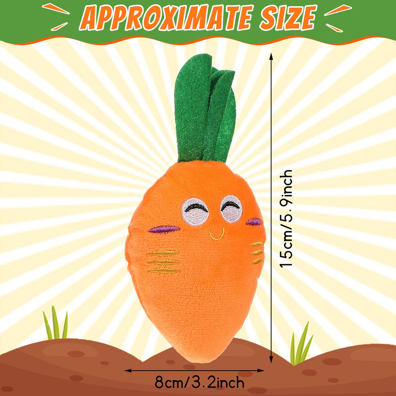 Koera kriuksuv porgand Koera mänguasjad plüüsist täidisega pehmed kutsika närimismänguasjad Interaktiivsed lemmikloomatarbed väikestele keskmise suurusega koertele hambaravi