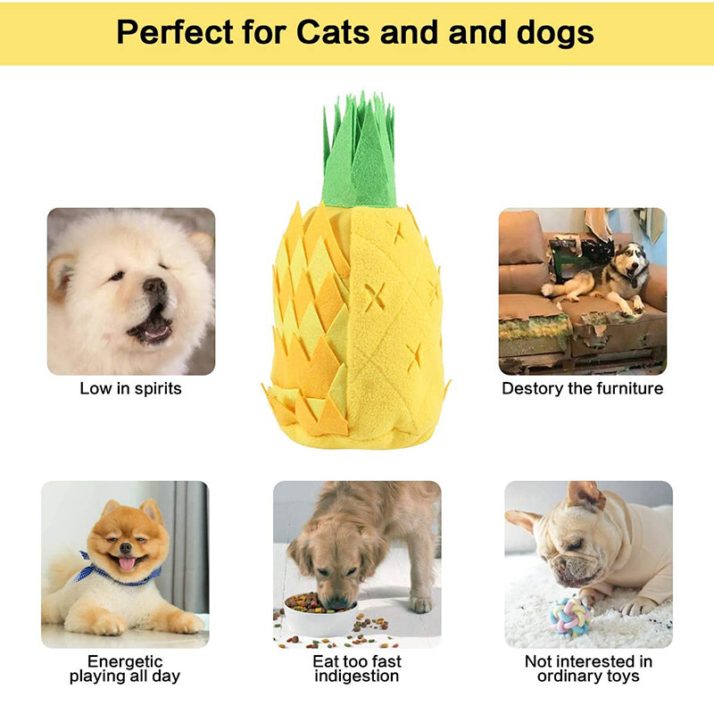 Dėlionės šunims ananasų žaislai skatina natūralų maisto ieškojimą Nešiojamas neslystantis naminių gyvūnėlių kilimėlis Lėtas tiektuvas, kurį lengva valyti